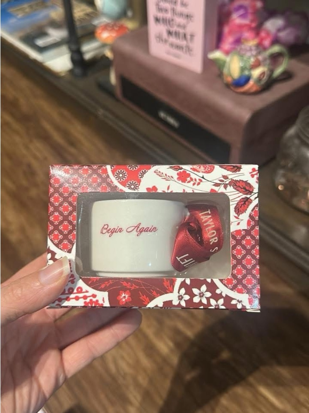 Taylor Swift Red Begin Again Teacup Ornament